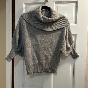 Express angora blend Gray Cowl Neck Sweater